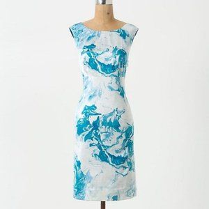 Maeve | Marbled Waters Silk Blend Shift Dress sz 6